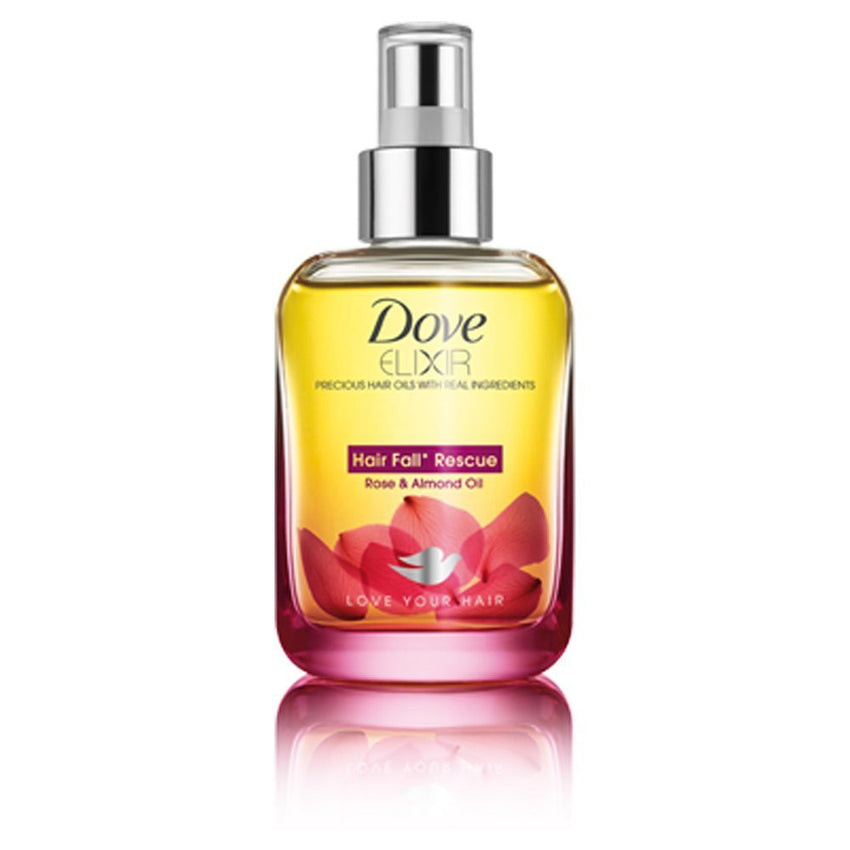 Dove Elixir Hair Fall Rescue Rose & Almond Hair Oil, 90ml - alldesineeds