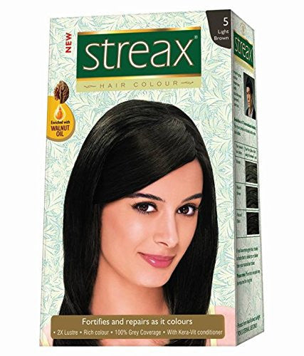 Buy 3 Pack Streax Hair Colour Light Brown 5, 50ml each online for USD 11.45 at alldesineeds