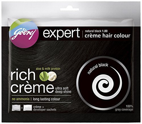 Buy Godrej Expert Creme Hair Colour Natural Black 20G+20Ml online for USD 9.76 at alldesineeds