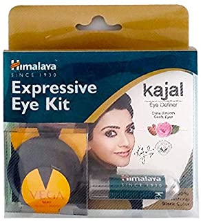 2 Pack of Himalaya Expressive Kajal 2.7 gm & Wipes Combo Pack + Vega compac