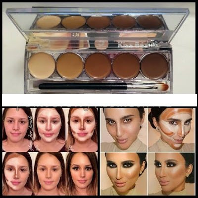 New Kiss Beauty Contour Concealer Highlighter Palette (5 Color) - alldesineeds