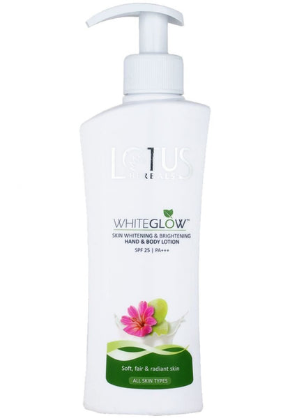 Buy Lotus Herbals White Glow Skin Whitening And Brightening Hand and Body Lotion SPF-25, 300ml online for USD 13.5 at alldesineeds