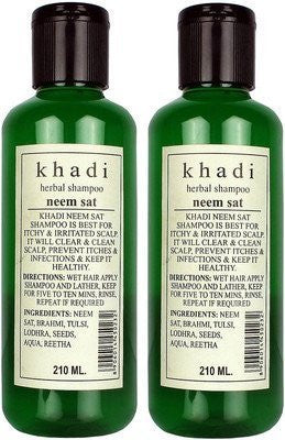 Buy 2 X Khadi Herbal Neem Sat Shampoo Pack of 2(210 Ml) online for USD 15.99 at alldesineeds