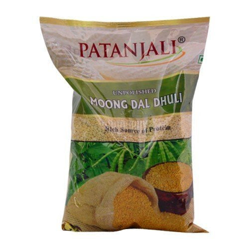 Patanjali Split and Husked Green Gram (Moong Dal Dhuli) Pulses, 500 Gm - alldesineeds
