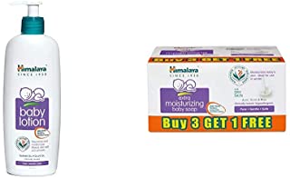 Himalaya Baby Lotion (400ml) & Himalaya Extra Moisturizing Baby Soap (75g, Buy 3 Get 1 Free)