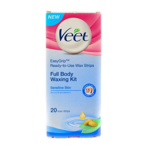 Buy Veet Full Body Waxing Kit Sensitive Skin 20 wax strips pack of 2 (40 strips) online for USD 17.49 at alldesineeds
