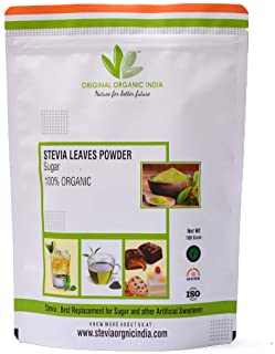 2 Pack of Original Organic India’s 100% Organic STEVIA LEAVES POWDER Natural Sweetener Zero Calorie Keto for Diabetic Control and Weight Loss Sugarfree