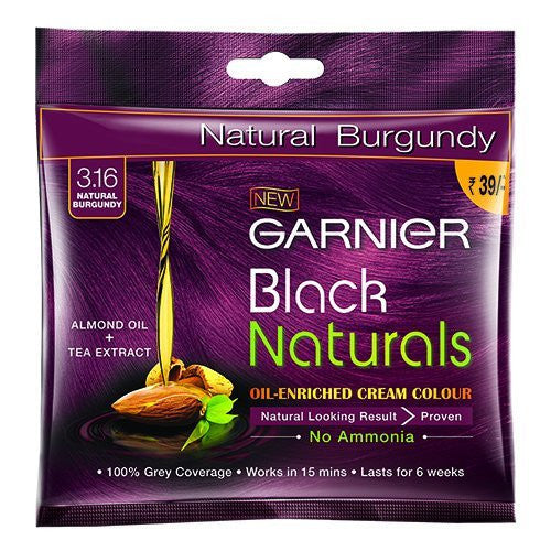 Buy 5 Pack Garnier Black Naturals Shade Natural Burgundy 3.16, 20ml+20g each online for USD 12.45 at alldesineeds