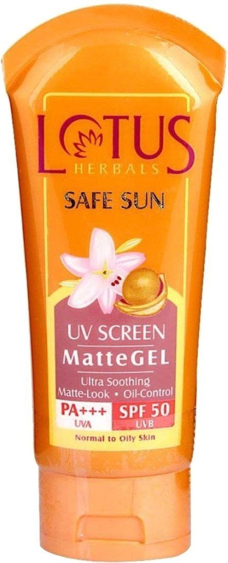Buy Lotus Herbals Safe Sun UV Screen Matte Gel SPF 50, 100g online for USD 9.99 at alldesineeds
