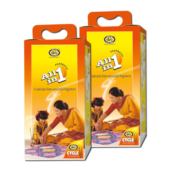 Cycle Pure Agarbathies All in One Pack of 2 Mix of different Fragrances Incense Sticks