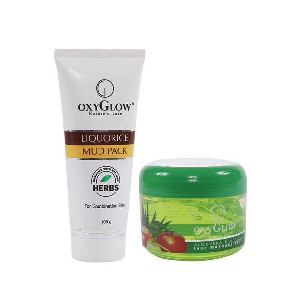 Buy 2 Pack Oxyglow Aloe vera and Apple Face Massage Gel, 200gms each online for USD 15.99 at alldesineeds