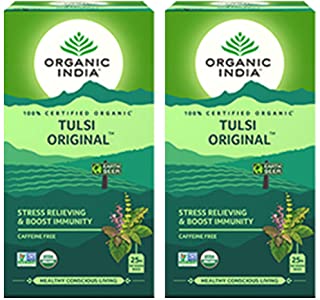 2 Pack of Organic India Tulsi Original 25 Tea Bag- (Pack of 2)