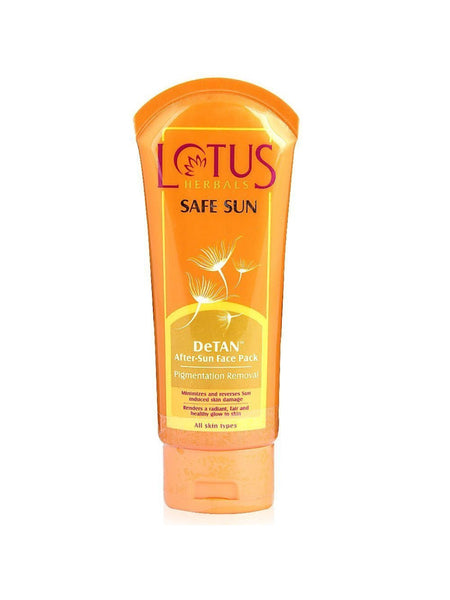 Buy Lotus Herbals Safe Sun De-Tan After Sun Face Pack, 100g online for USD 9.99 at alldesineeds