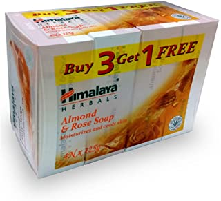 Himalaya Almond and Rose Soap, 125g (Buy 3 Get 1 Free)