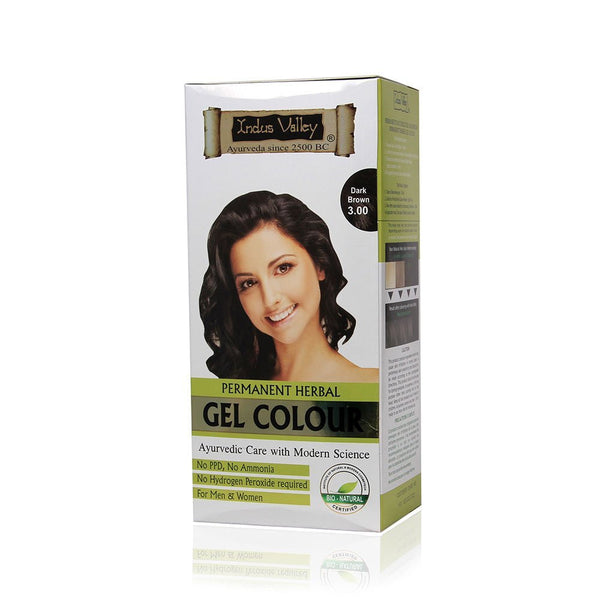 Buy 2 PackIndus Valley Permanent Herbal Hair Colour- Dark Brown Kit online for USD 25.5 at alldesineeds
