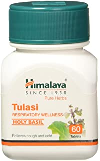 5 Pack of Himalaya Wellness Pure Herbs Tulasi Respiratory Wellness | Holy Basil |Relieves cough and cold| - 60 Tablets