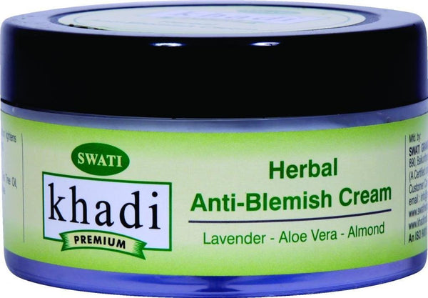 Khadi Premium Herbal Anti-Blemish Cream Lavender - Aloe Vera - Almond, 50g - alldesineeds