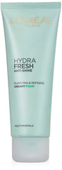 Buy L'Oreal Paris Hydra fresh Anti-Shine Purifying and Refining Creamy Foam, 100ml online for USD 12.72 at alldesineeds
