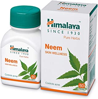 5 Pack of Himalaya Wellness Pure Herbs Neem Skin Wellness | Controls acne | Tablets - 60 Count