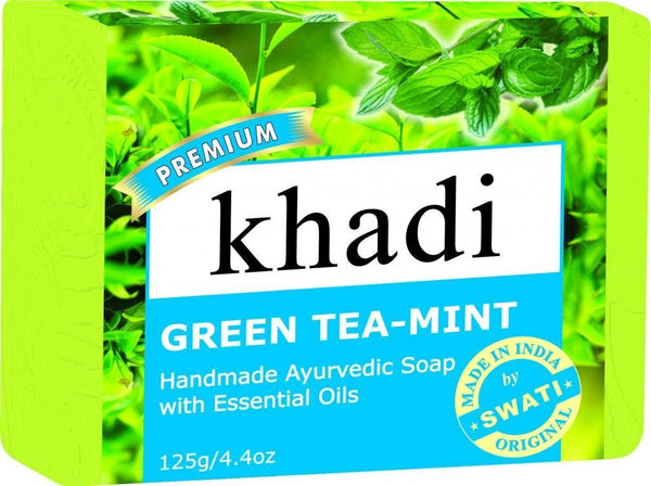 Khadi Premium Green Tea-Mint Soap 125 Gm - alldesineeds