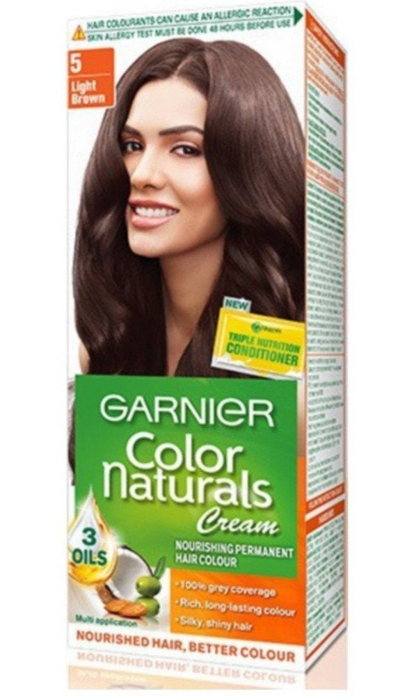2 Pack Garnier Color Naturals Regular Pack, Light Brown, 67.5ml+40g each - alldesineeds
