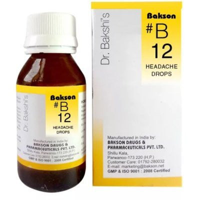 2 x Baksons B12 Headache Drops (30ml) each - alldesineeds