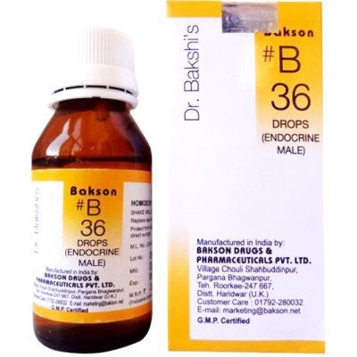 2 x Baksons B36 Endocrine Drops (Male) (30ml) each - alldesineeds