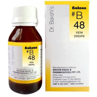 2 x Baksons B48 Vein Drops (30ml) each - alldesineeds