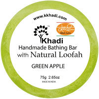 Pack of 2 Kailash Khadi Green Apple Loofah Soap (75g)
