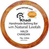 Pack of 2 Kailash Khadi Haldi Chandan Loofah Soap (75g)