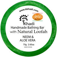 Pack of 2 Kailash Khadi Neem & Aloe Vera Loofah Soap (75g)