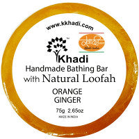 Pack of 2 Kailash Khadi Orange Ginger Loofah Soap (75g)