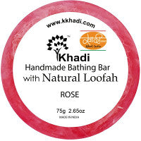 Pack of 2 Kailash Khadi Rose Loofah Soap (75g)