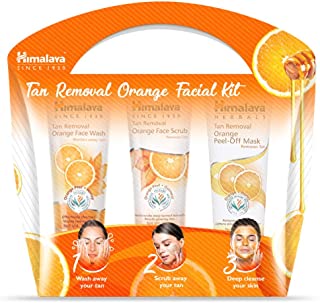2 Pack of Himalaya Tan Removal Orange Facial Kit (Tan Removal Orange Peel-Off Mask, Face Scrub, Face Wash), 150 ml