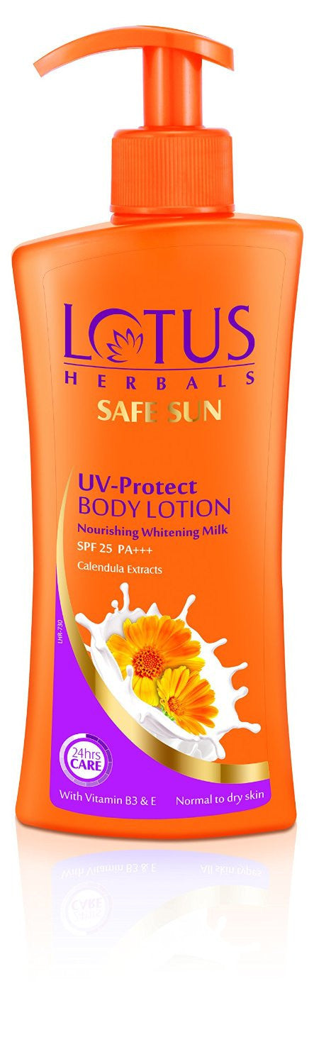 Buy LOTUS HERBALS SAFE SUN UV-PROTECT BODY LOTION NORMAL TO DRY SKIN 250ML online for USD 12.45 at alldesineeds