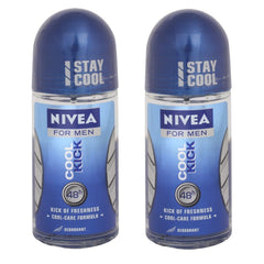 Buy Nivea Cool Kick Roll On For Men, 50ml (Pack of 2) online for USD 10.05 at alldesineeds