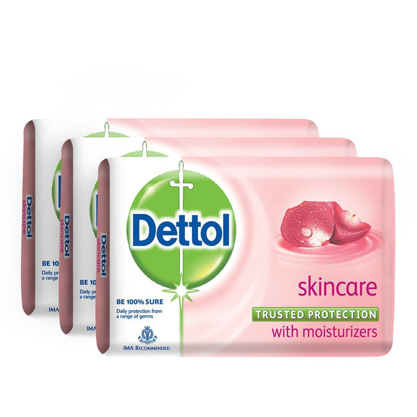 3 x Dettol Soap Value Pack, Skincare 125 gms each - alldesineeds