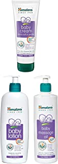 Himalaya Baby Cream, 200ml & Baby Massage Oil (500ml) & Herbals Baby Lotion (400ml)