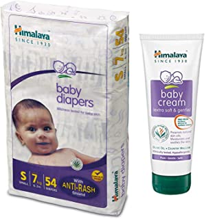 Himalaya Baby Cream, 200ml & Himalaya Baby Small Diapers (54 Count)