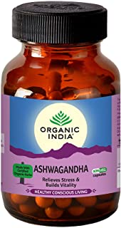 2 Pack of ORGANIC INDIA Ashwagandha Veg Capsules - 60 N Capsules