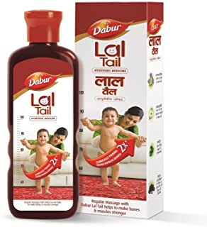Dabur Lal Tail : Ayurvedic Baby Oil|Clinically Tested 2x Faster Physical Growth for Stronger Bones and Muscles- 500 ml