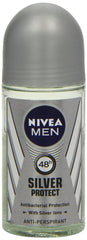 Nivea 50ml For Men Silver Protect Antibacterial Protection Anti-perspirant Deodo - alldesineeds
