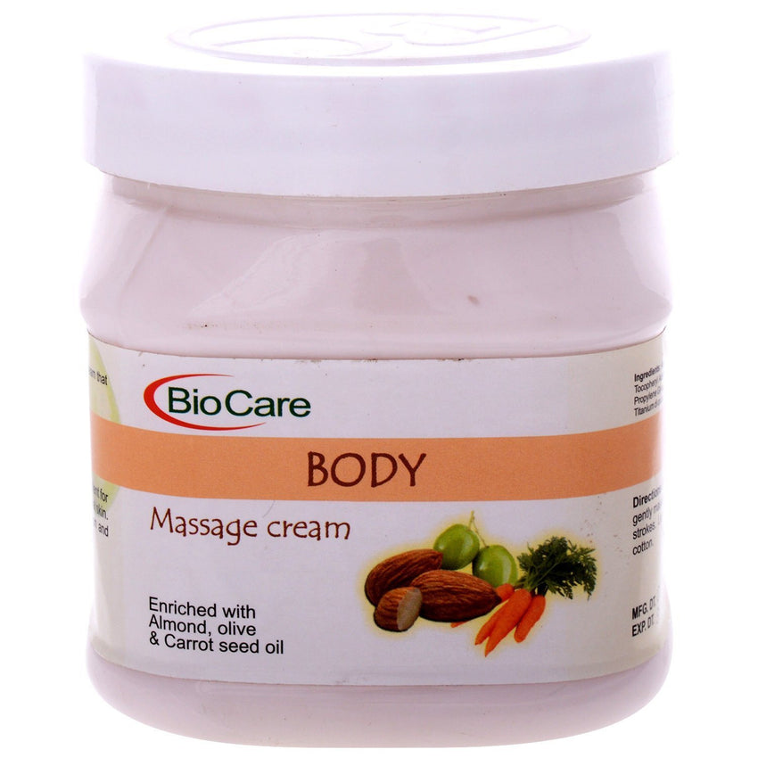 Buy Biocare Body Massage Cream Enriched With Alomnd, Olive & Carrot Seed Oil, 500Ml online for USD 17.8 at alldesineeds