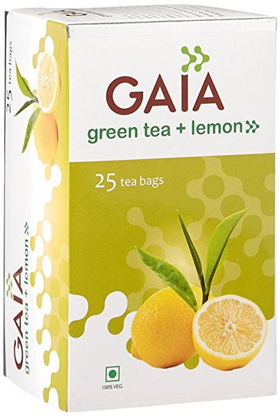 Gaia Green Tea + Lemon 25 Tea Bags