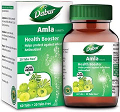 2 x DABUR Amla Tablet - Health Booster | Rich in Antioxidants | Provides Protection against Infections (60 + 20 tablets Free)