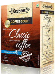 GeeBees Coffee Gold Instant Premix Coffee Unsweetened, 80g - alldesineeds