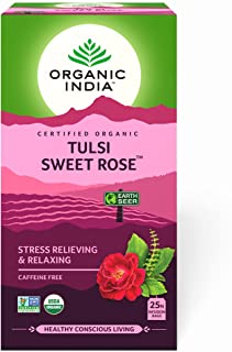 2 Pack of Organic India Tulsi Sweet Rose Tea - 25 Infusion Bags