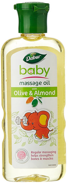 2 Pack Dabur Baby Massage Oil with Olive and Almond (100ml)