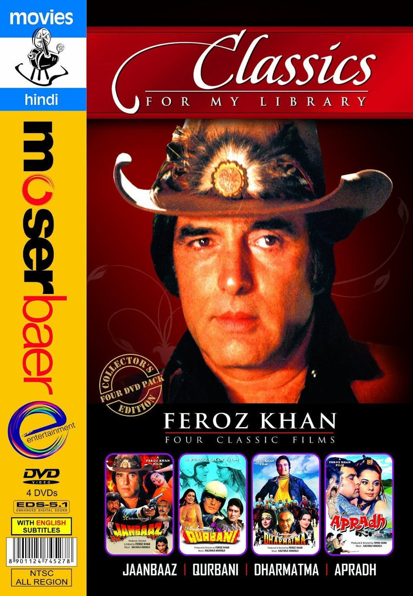 Feroz Khan 4 Classic Films (Jaanbaaz/Qurbani/Dharmatma/Apradh): dvd