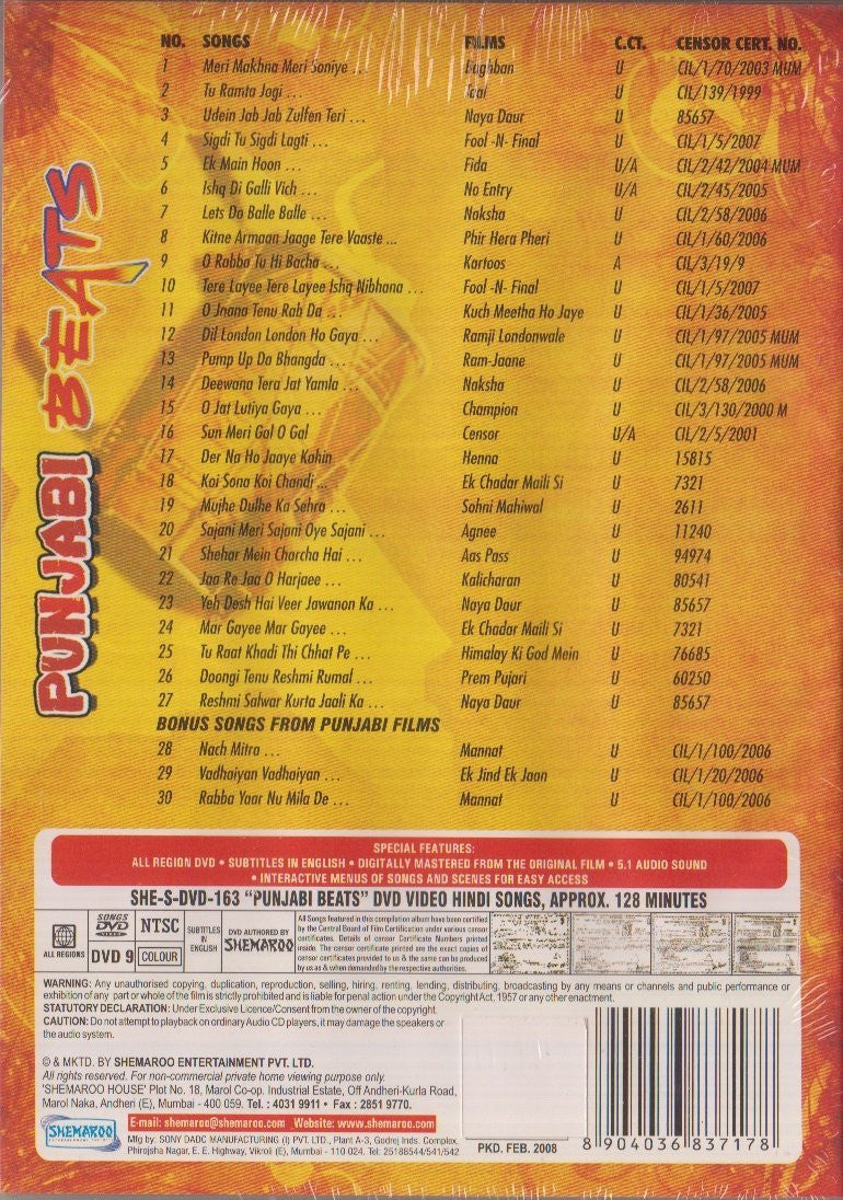 Buy Punjabi Beats (Hindi Film Songs With A Punjabi Flavour): PUNJABI Audio CD online for USD 8.3 at alldesineeds